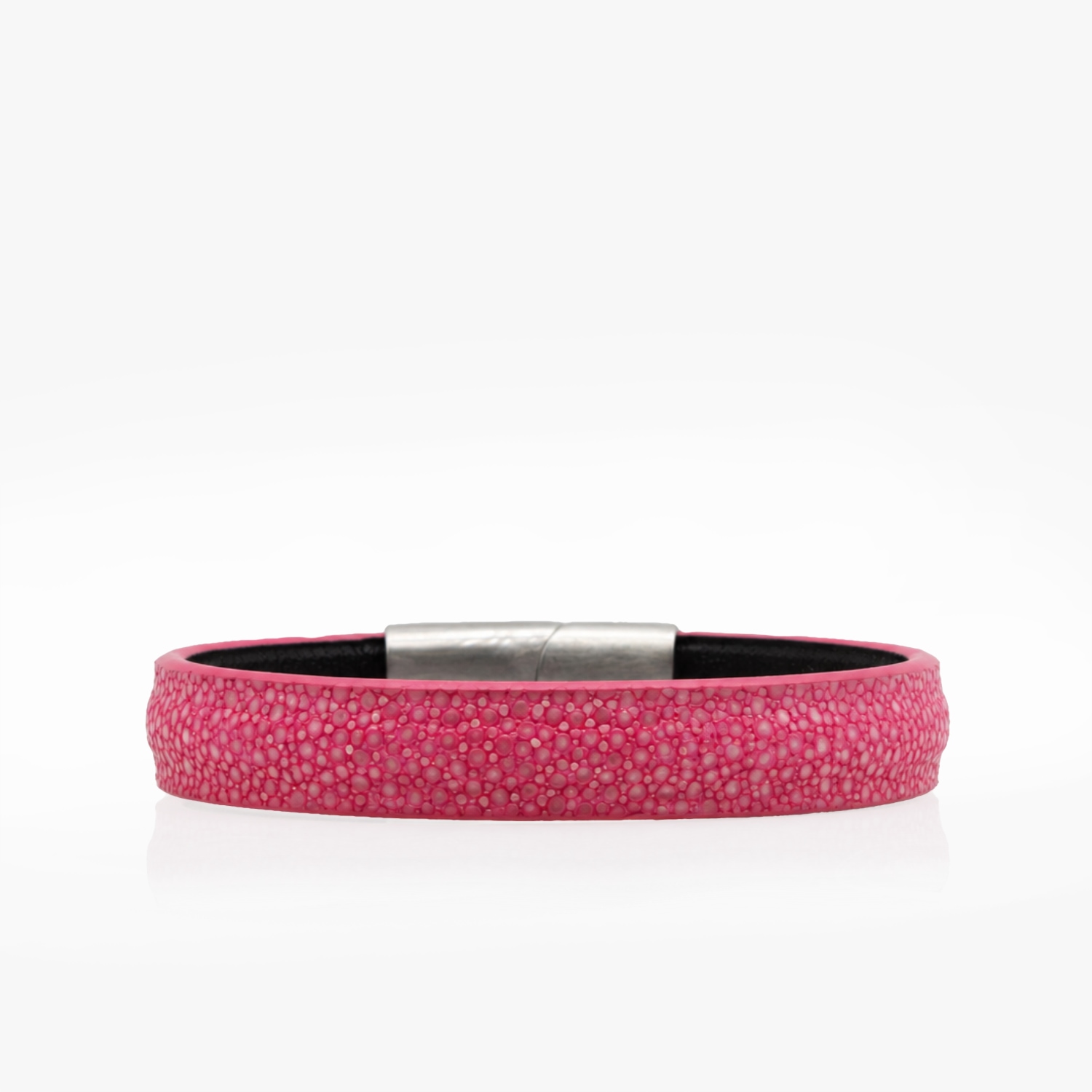 Bracelet galuchat rose - Taille fixe 16,5 cm