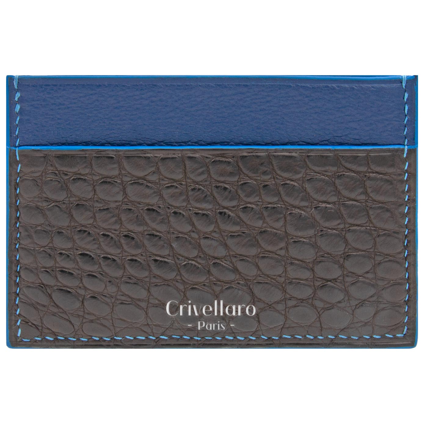 Crivellaro-portes-cartes-SLIM-Croco-Noir-bleu-1