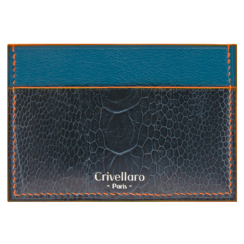 Crivellaro-Porte-carte-autruche-bleu-orange-1