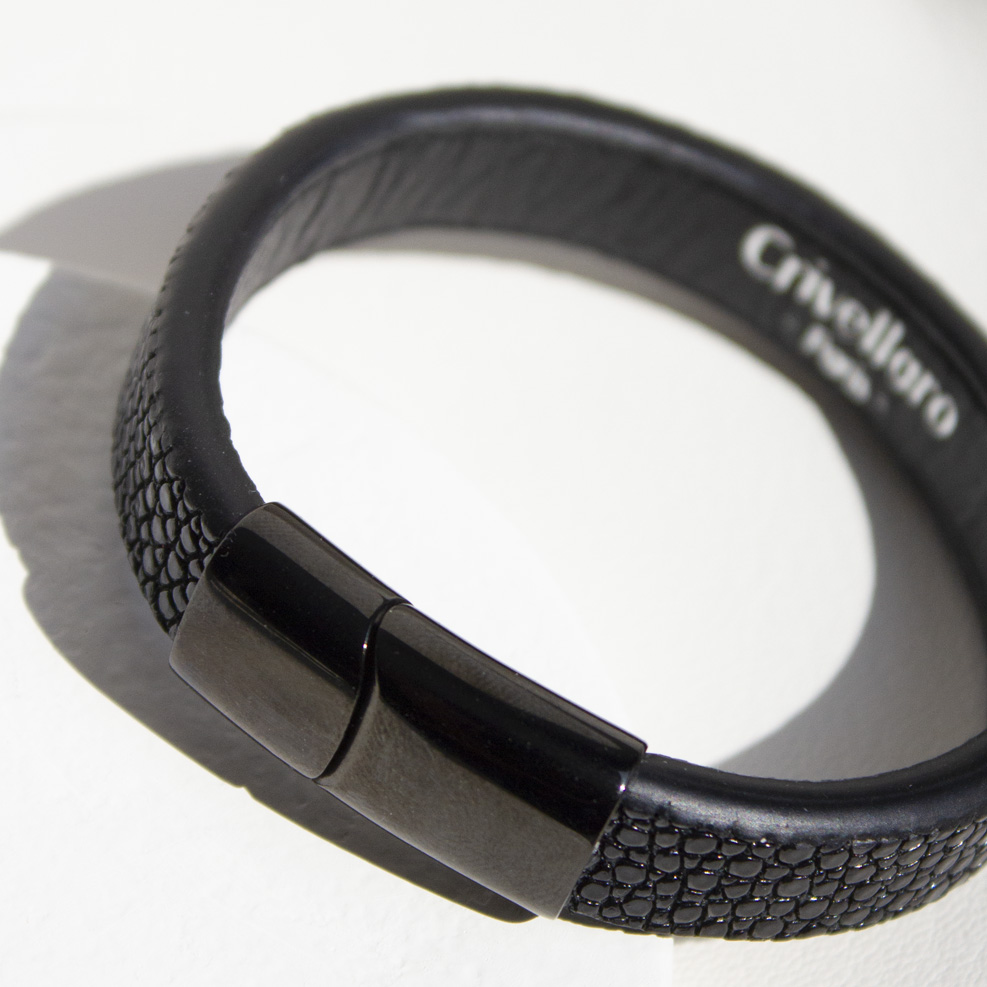 Crivellaro-Bracelet-galuchat-noir-Noir-1