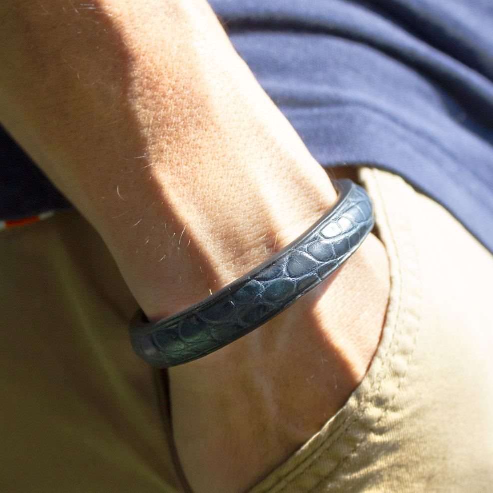 Bracelet Croco Bleu Marine