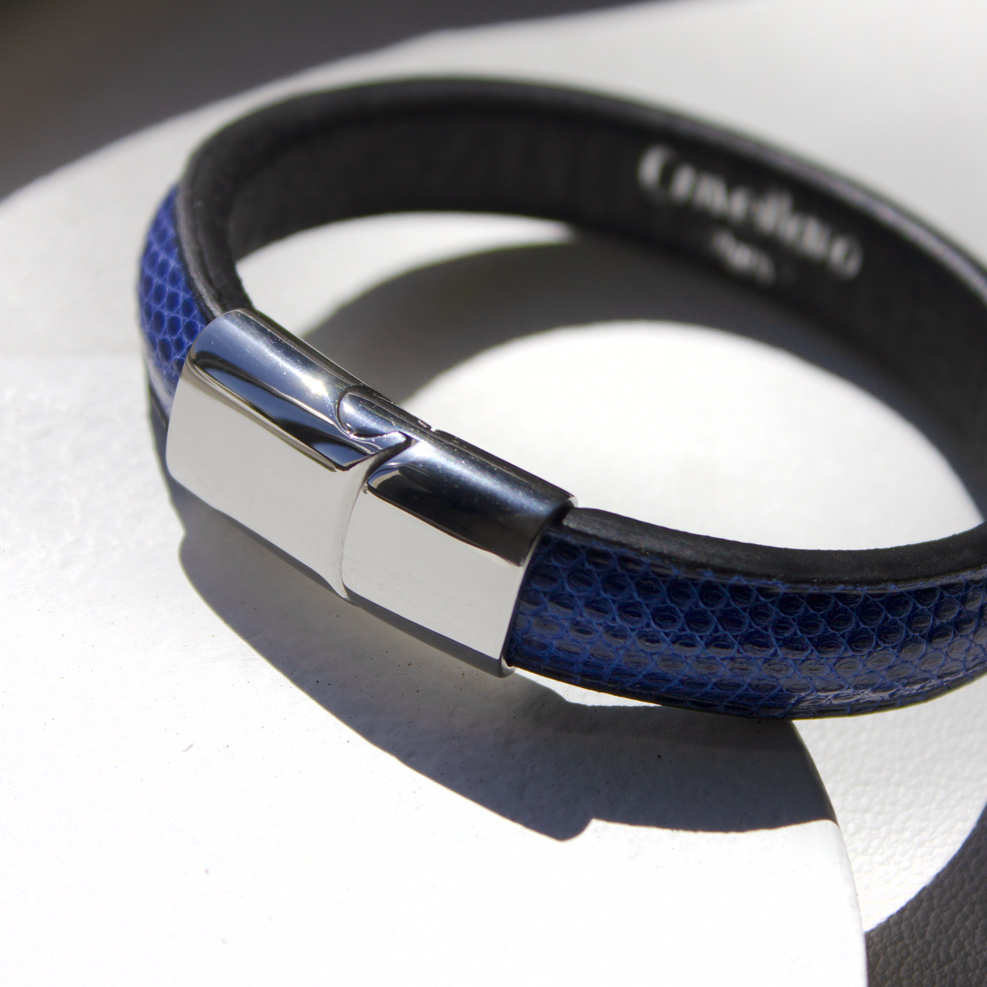 Crivellaro-Bracelet-lezard-bleu-electrique-4