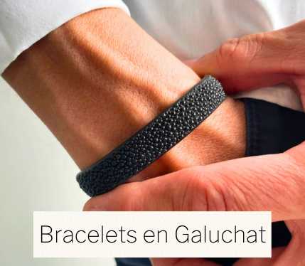 Bracelet en galuchat noir Crivellaro-Paris