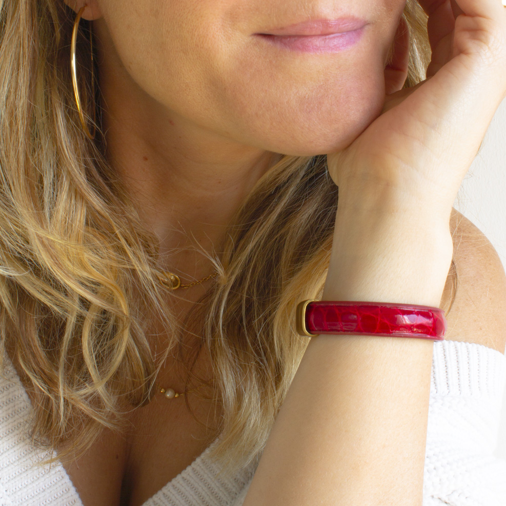 Bracelet Croco rouge