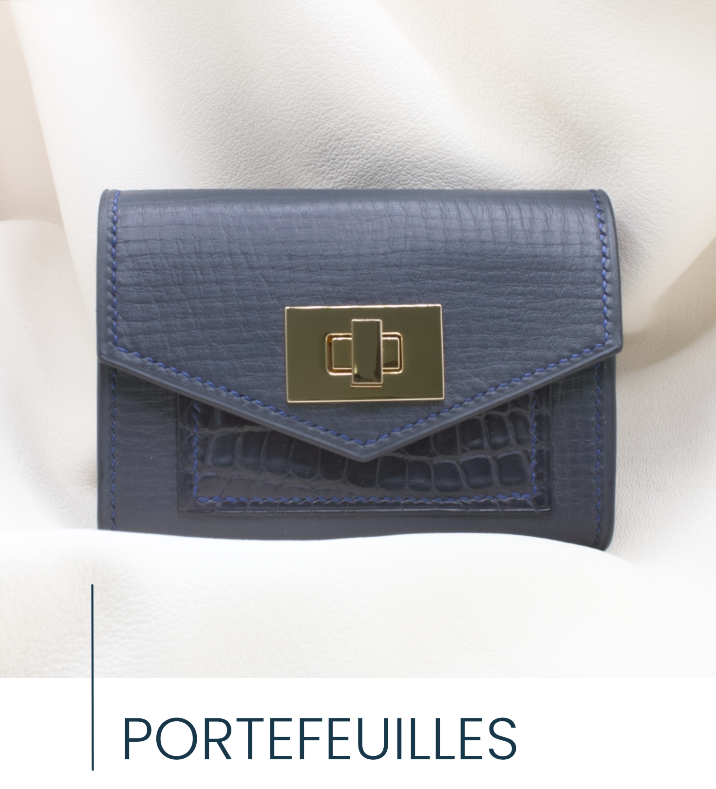 Portefeuille en cuir bleu
