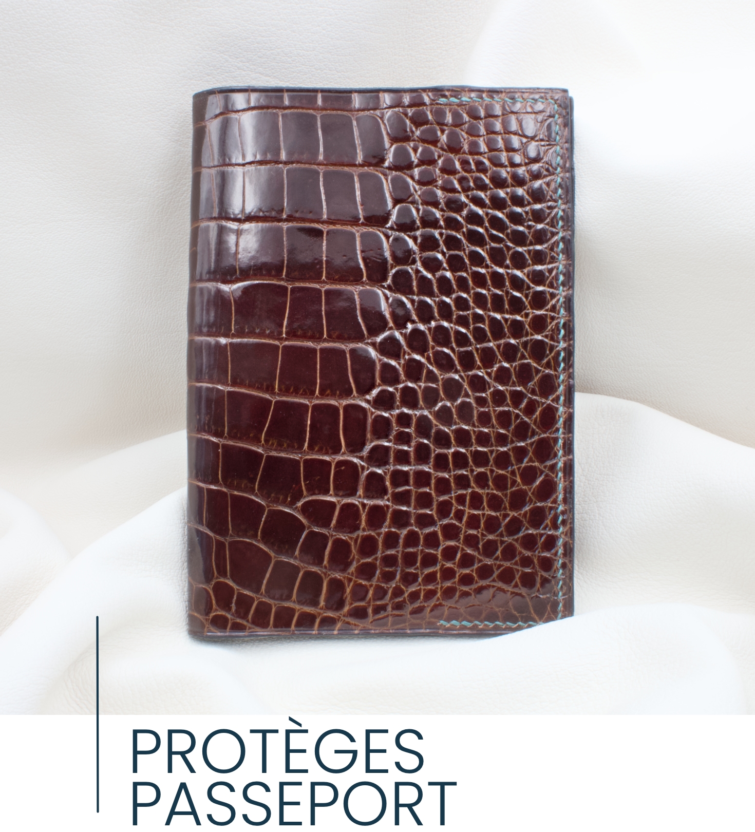 Protege passeport en cuir crocodile