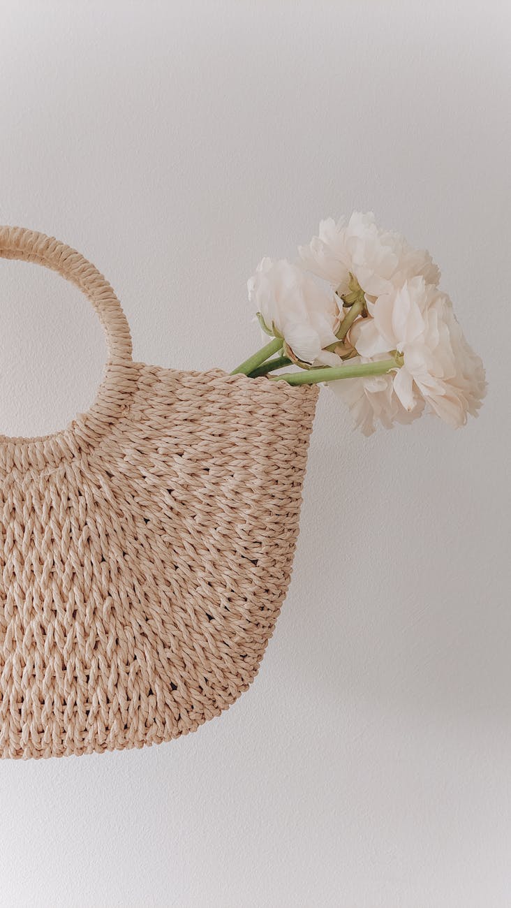 cabas en raphia beige