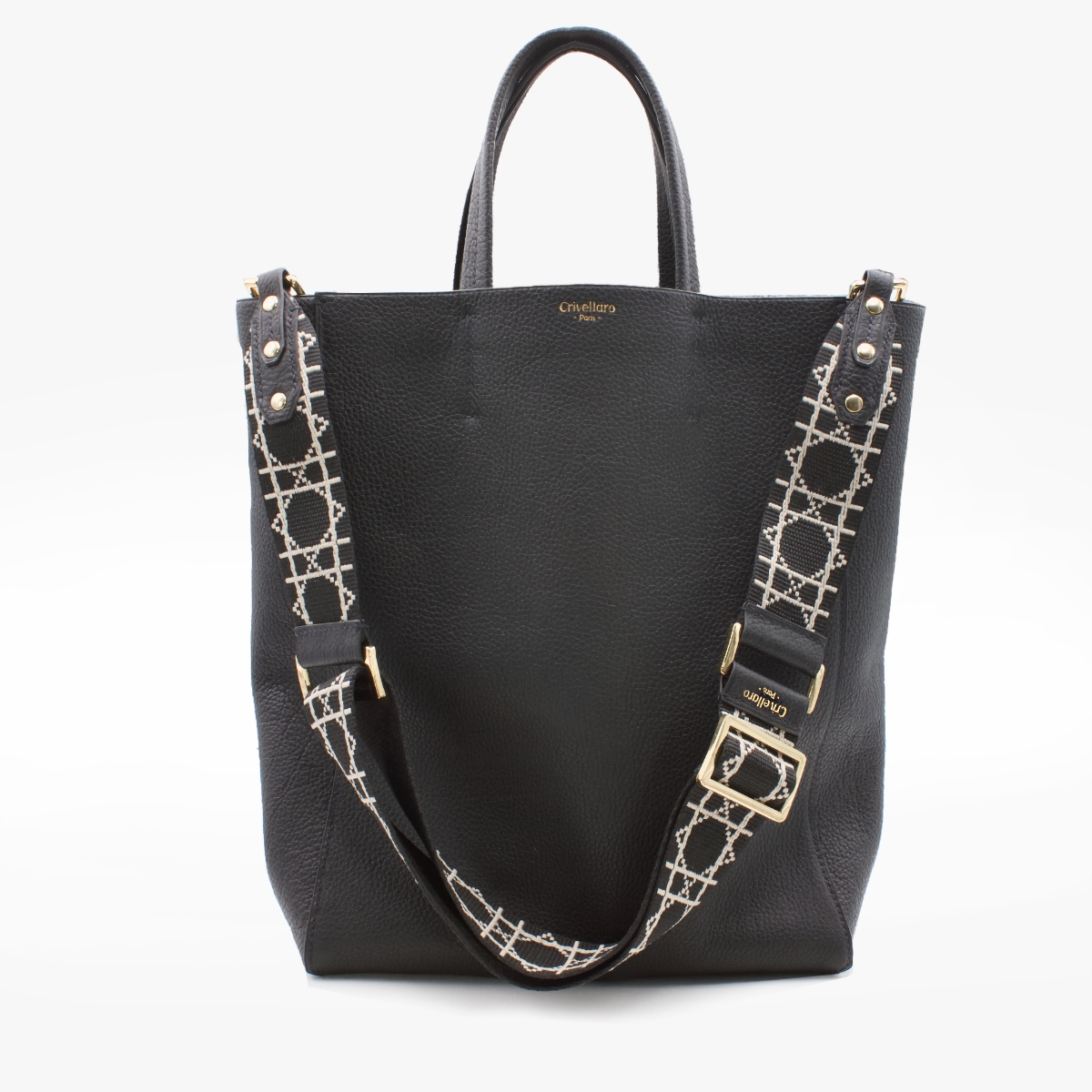 Cabas en cuir noir