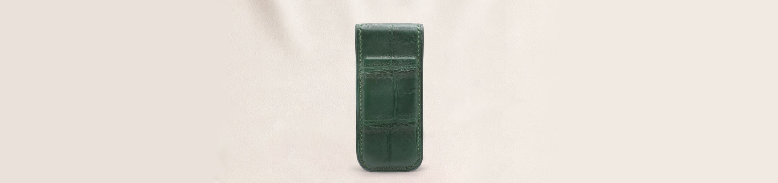 Pinces à billets cuir croco noir rouge vert