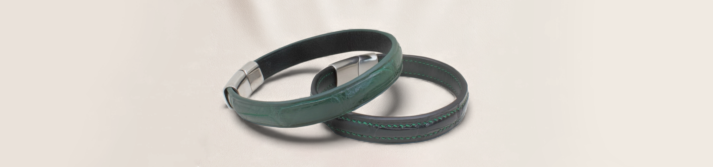 Bracelets cuir crocodile