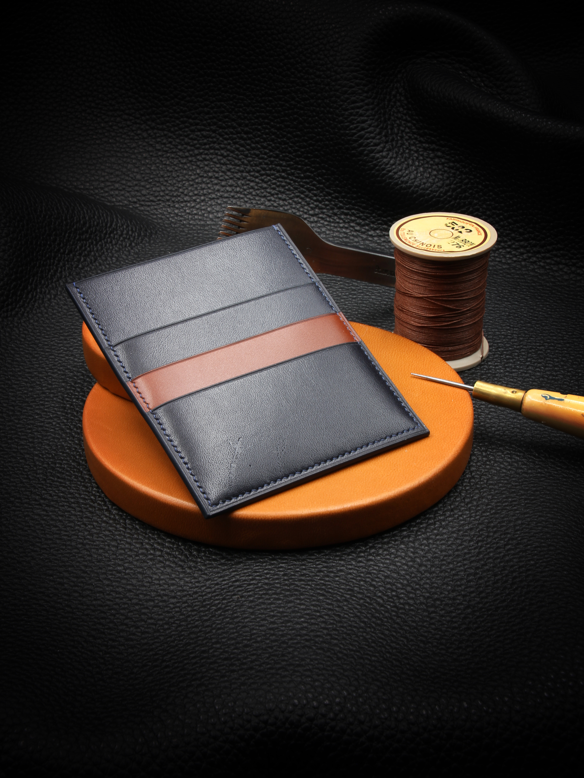 grand porte-cartes en cuir pour homme