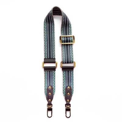 Crivellaro bandouliere Bleu turquoise et or