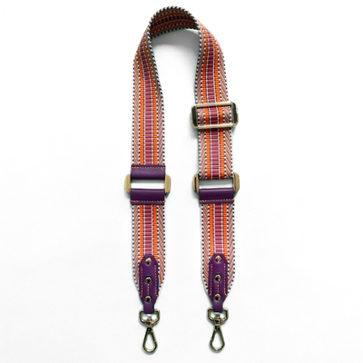 Crivellaro bandouliere Orange violet et or cuir violet