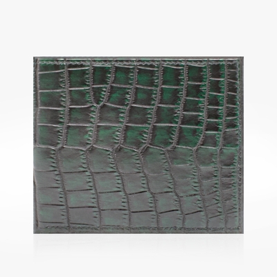 224 Crivellaro portefeuille cuir croco noir vert