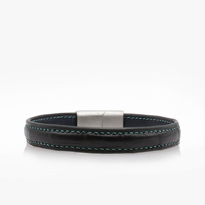 247-crivellaro-bracelet-cuir-croco-noir-couture-turquoise