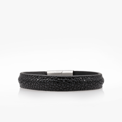 Bracelet cuir galuchat noir