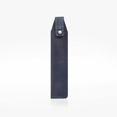 Etui stylo cuir Bleu croco bleu Crivellaro Paris