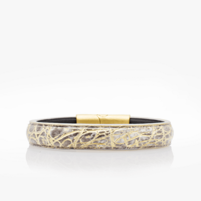 318 V2 Crivellaro Bracelet croco gris or