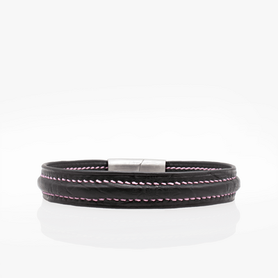 342  Crivellaro bracelet couture rose croco noir