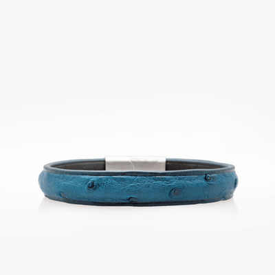 323 Crivellaro Bracelet Cuir autruche bleu Pacific V2