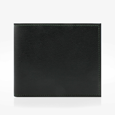 389 Portefeuille classique cuir noir vert Crivellaro-Paris