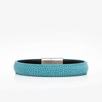 268 Bracelet Galuchat poncé turquoise Crivellaro