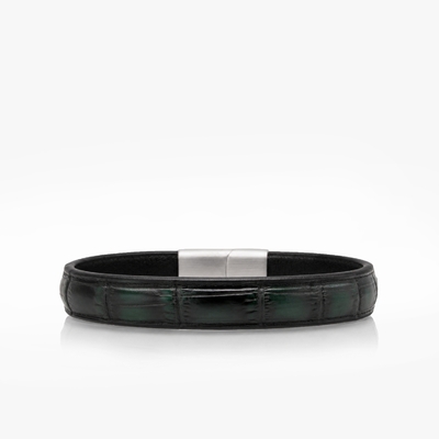 127 Crivellaro bracelet Croco noir et Vert 1