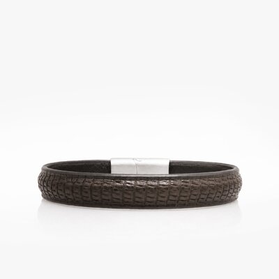90 Crivellaro Bracelet Cuir lezard marron