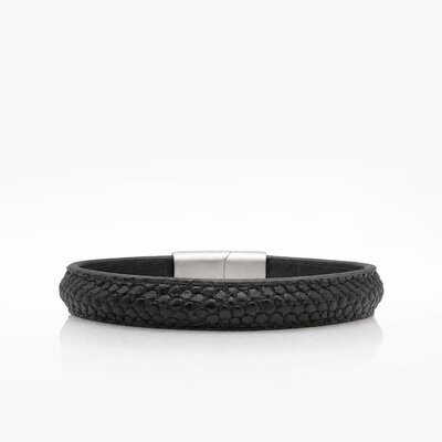291 Crivellaro Bracelet Cuir Lezard  noir