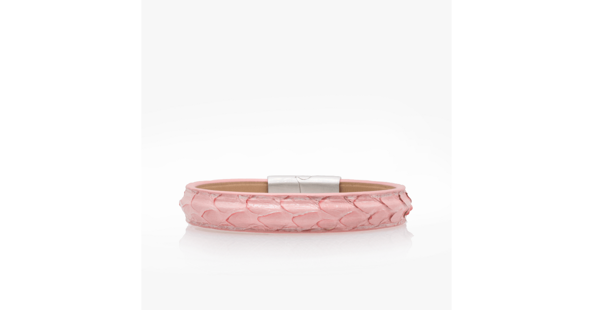 Bracelet en Cuir de Tilapia Rose - Élégance et Originalité