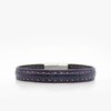 281 Crivellaro Bracelet Cuir Croco bleu Couture Blanc rouge