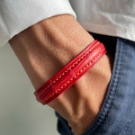 Crivellaro-Bracelet-Couture-Orange-Croco-Rouge