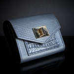 Crivellaro maroquinerie Portefeuille Compact bleu croco