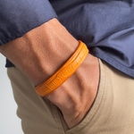 Crivellaro maroquinerie bracelet croco orange