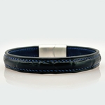 Crivellaro bracelet couture bleu croco noir 1