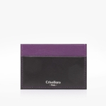 33 -Crivellaro Porte-cartes cuir noir violet