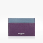 30 -Crivellaro Porte-cartes cuir bleu violet