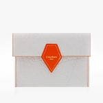 protege passeport cuir blanc orange Crivellaro