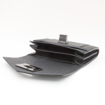 Portefeuille compact cuir noir croco Crivellaro-Paris 2