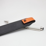 Crivellaro Etui Stylo Cuir Noir Croco Orange 2