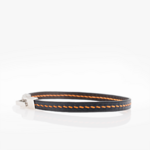 Crivellaro bracelet fin cuir couture sellier 1 tour Orange V1