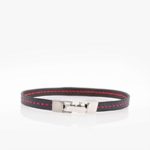 Crivellaro bracelet fin cuir couture sellier fermoir argent fermé