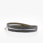 Crivellaro bracelet fin cuir couture sellier 2 tours Vert V1