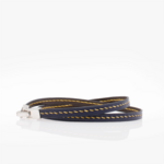 Crivellaro bracelet fin cuir couture sellier 2 tours Jaune V1