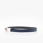 Crivellaro bracelet fin cuir couture sellier 1 tour Bleu Clair V1