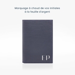 246 Porte 4 cartes Cuir liège bleu marine 3