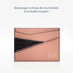 350 Porte cartes puzzle cuir rose noir 4