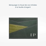 351 Porte cartes puzzle cuir vert 2