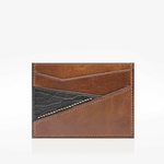 354 Porte cartes prisma cuir marron noir