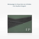 356 Porte cartes prisma cuir vert noir 2